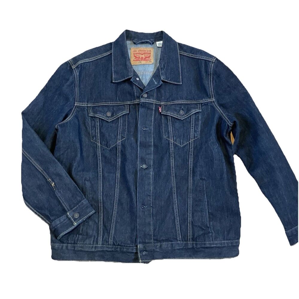 Levi’s XXL Signature Denim Jean Jacket Button Up Trucker Coat Mens Red Tag